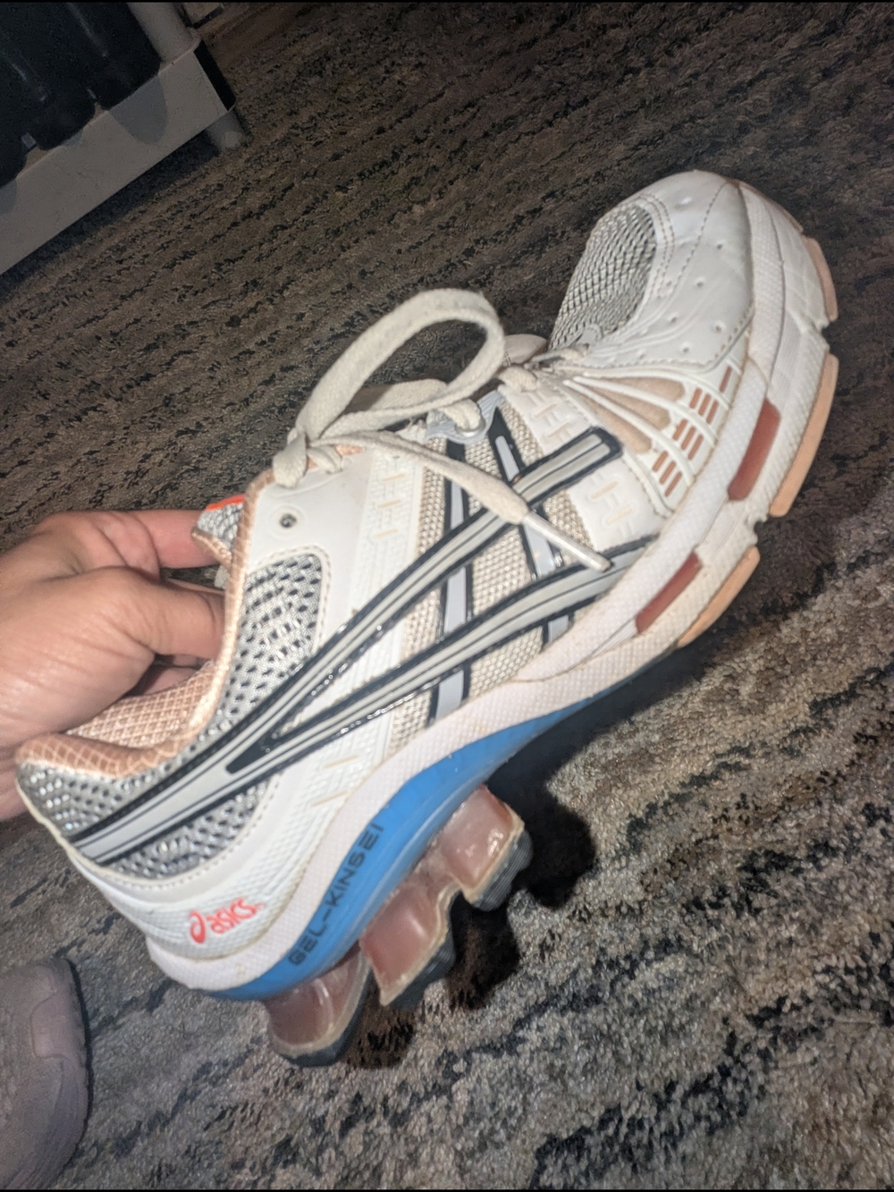 ASICS Women's White and Blue GEL-Kinsei Athletic Shoe